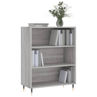 Bibliothèque simple en bois gris, design moderne et fonctionnel