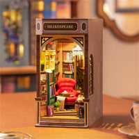 Serre-livre Maquette DIY Librairie Shakespeare, miniature avec éclairage LED