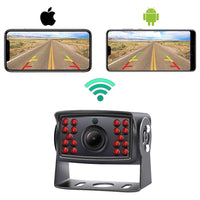 ESSGOO Caméra de Recul Sans Fil 5G WIFI pour Téléphone Android iPhone Voiture IP67 Étanche Angle Large de 120° 1080P pour Camion, Remorque, Camping-Car, Van