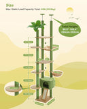 Arbre à chat Cactus du sol au plafond, tour à chat réglable en hauteur avec Hamac confortable pour condote de chat et arbre à gratter, grand arbre d'activité