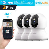 Caméra de surveillance pour bébé Caméra de sécurité domestique HD 2K avec détection de mouvement et audio bidirectionnel, installation facile, jour et nuit claires