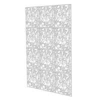 Panneau d'écran en PVC avec papillon, fleur, oiseau, fleurs creuses, 40x40cm, 12 pièces