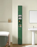 Armoire de salle de bain haute SoBuy BZR34 à 5 compartiments, 1 tiroir et portes, blanche, dimensions approximatives : 20 x 180 x 20 cm.