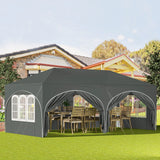 WOLTU Gazebo de pavillon pliant réglable 3x6m avec 6 parois latérales Tente de fête de protection UV étanche avec sac de transport pour pique-nique