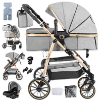 Poussette légère Magic ZC, poussette bébé 3 en 1, landau pour bébé, poussette légère en PU 3 en 1