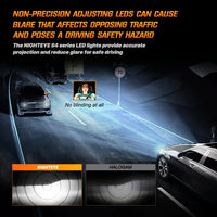 NIGHTEYE-Ampoules LED Canbus pour voiture, lumières de sauna, lampe automatique, H7, H4, HB3, 9005, HB4, 9006, H11, H8, H9, 9012, 6500K, blanc, 72W, 30000LM