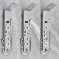Robinet de douche à lumière LED noire, salle de bains, SPA, Jet de Massage, système de colonne de douche, cascade, panneau de douche de pluie, robinet pulvérisateur de Bidet