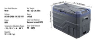 SucceBuy Réfrigérateur de voiture congélateur portable double zone réfrigérateur de voiture réfrigérateur gamme réglable 12/24 V DC et un congélateur à compresseur