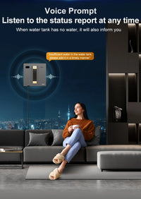 Aspirateur robot pour vitres ABIR WD8, double jet d'eau, essuyage intelligent par IA, laser amélioré, lavage intelligent des parois vitrées.