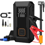 Démarreur de voiture 5 en 1 avec compresseur d'air, booster de batterie auto 1500 A, pompe à air 150 PSI, batterie externe portable et gonfleur de pneus