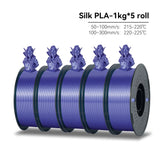 KEEPANG – Filament d'imprimante 3D PLA en soie, 5KG, Filaments de couleurs simples/doubles/Triples, 2.2LBS, 1KG/rouleau, 1.75mm ± 0.02MM, matériau d'impression 3D