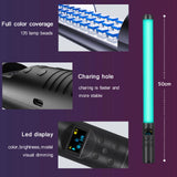 Bâton lumineux RGB avec trépied, lampe LED colorée pour fête, flash portable, éclairage photo et vidéo