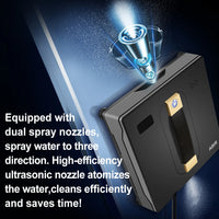 Aspirateur robot pour vitres ABIR WD8, double jet d'eau, essuyage intelligent par IA, laser amélioré, lavage intelligent des parois vitrées.