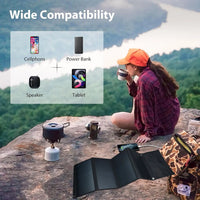 Chargeur solaire Portable 28W, 2 ports USB (5V/4,8a au total), panneau solaire pliable pour recharger des appareils USB, iPhone Android GoPro