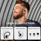 Écouteurs sans fil, Bluetooth 5.3, basses stéréo, micro intra-auriculaire antibruit, étanches IP7, pour le sport, autonomie de 40 heures.