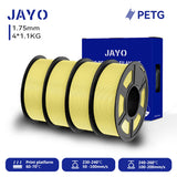 Filament PETG JAYO pour imprimante 3D FDM, 2 bobines de 1,75 mm, enroulement soigné, 2,2 kg/lot