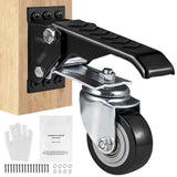 Ensemble de 4 roulettes d'établi SucceBuy 75 kg (165 lb) 6,35 cm (2,5 po) à montage latéral rétractable et pivotantes à 360° pour tables et équipements