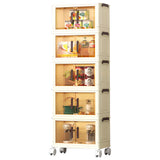 Armoire de Rangement Pliante Anti-Poussière, avec Roue à Comcussion, pour Cuisine, Chambre à Coucher, Salon, Armoire