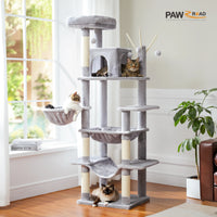 Grand arbre à chat pour grands chats d'intérieur, tour de chat haute pour gros chats avec hamac super grand, arbres grimpant pour chats avec tire à gratter