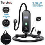Teschev – chargeur EV 3,5 kw, Type 2, connecteur IEC 62196, 16a, 1 phase, Type 1, SAEJ1772, boîte murale, Station de recharge pour véhicule électrique