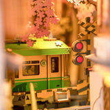Serre-livre Maquette DIY - Train des Cerisiers avec Éclairage LED