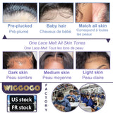 Perruque Wiggogo 613 Transparent HD Lace Frontal 13X6 Blond lisse, cheveux humains brésiliens pré-épilés, 13X4