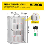 SucceBuy Armoire de téléphone portable à 36 fentes, tableau de poche en alliage d'aluminium argenté, casier de rangement mural pour salle de classe, bureau, salle de sport