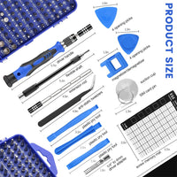 Kit de tournevis magnétique professionnel de précision 122 pièces avec embouts en acier CR-V et pointes magnétiques pour réparations de bricolage