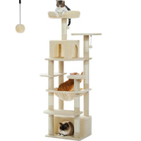 Grand arbre et tour pour chats d'intérieur, avec postes à gratter recouvertes de Sisal, hamac spacieux, perchoirs rembourrés et condos, jouets pour chats