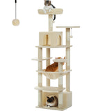Grand arbre et tour pour chats d'intérieur, avec postes à gratter recouvertes de Sisal, hamac spacieux, perchoirs rembourrés et condos, jouets pour chats