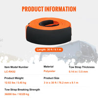 Kit de remorquage SucceBuy en polyester haute résistance, sangles de remorquage pour voiture, remorque, treuil, camion, Jeep, SUV.