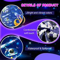 Décorations de fête d'anniversaire spatial, 88 pièces, décorations d'anniversaire et ensemble de vaisselle d'anniversaire pour espace extérieur, assiettes de fête, nappe, toile de fond