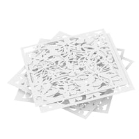 Panneau d'écran en PVC avec papillon, fleur, oiseau, fleurs creuses, 40x40cm, 12 pièces