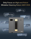 Aspirateur robot pour vitres ABIR WD8, double jet d'eau, essuyage intelligent par IA, laser amélioré, lavage intelligent des parois vitrées.