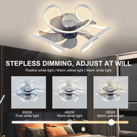 Ventilateur de plafond intelligent avec lumières LED pour chambre à coucher (répété inutilement) avec télécommande et application de contrôle pour salle à manger