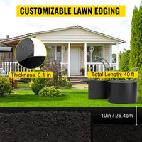 Bordure paysagère VEVOR, profondeur 25 cm, longueur totale 18,3 m, en PEHD recyclé enroulé, flexible et cintrable, pour l'aménagement paysager
