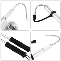Harpon de pêche sur glace avec ardillons, poignée de pêche extensible, harpon portable en métal pour la pêche en mer et en bateau sur glace