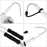 Harpon de pêche sur glace avec ardillons, poignée de pêche extensible, harpon portable en métal pour la pêche en mer et en bateau sur glace