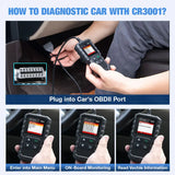 LAUNCH X431 CR3001 Outil de diagnostic OBD2 complet pour voiture, lecteur de codes professionnel, scanner, vérification moteur, mise à jour gratuite pk ELM32