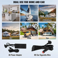 SucceBuy Réfrigérateur de voiture congélateur portable double zone réfrigérateur de voiture réfrigérateur gamme réglable 12/24 V DC et un congélateur à compresseur