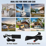 SucceBuy Réfrigérateur de voiture congélateur portable double zone réfrigérateur de voiture réfrigérateur gamme réglable 12/24 V DC et un congélateur à compresseur