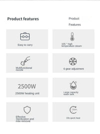 Nettoyeur à vapeur Portable 2500W, stérilisation à haute température, Machine à Jet de pression pour maison, voiture, cuisine, climatiseur