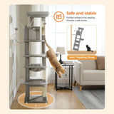 Grand arbre à chat pour grands chats d'intérieur, tour de chat haute pour gros chats avec hamac super grand, arbres grimpant pour chats avec tire à gratter