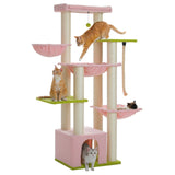 Gros arbre à chat pour chats de grande taille tour à chat robuste avec plusieurs niveaux maison à chat arbre d'escalade avec hamac 11 poteaux en Sisal grand perche
