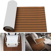 Plancher auto-adhésif en mousse de teck de 2.4M, revêtement de sol marin en mousse EVA, feuille de pont de bateau en Faux, accessoires marron noir