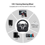 Volant de jeu PXN V9 Gen2/V9 270 ° /900 °   Simulateur de course pour PS4,PS3, PC Windows 7/8/10/11,Xbox One,Xbox Series X/S