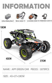 MOULD KING 18002 Voitures Techniques Jouets Le MOC-19517 APP&RC Buggy 4x4 RC Motorisé Modèle de Bloc de Construction en Brique Cadeau de Noël pour Enfants