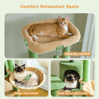 Grand arbre à chat pour grands chats d'intérieur, tour de chat haute pour gros chats avec hamac super grand, arbres grimpant pour chats avec tire à gratter