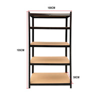 Étagère Industrielle Lourde 5 Niveaux Réglables 875KG Charge Max, Sans Boulons - Rangement Métal Garage Atelier Cave Entrepôt 200x100x50cm