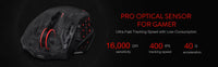 Souris gaming optique Redragon M913, 16 000 DPI, filaire 2,4 GHz et sans fil RGB, 16 boutons programmables, noir et blanc